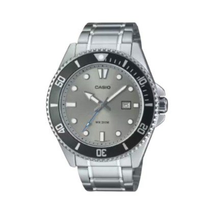 Casio General MDV-107D-8AV Silver Stainless Steel Band Men Watch